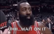 Basketball Player James Harden Eyed Rolled Wait On It Meme GIF