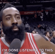 Basketball Player James Harden Rolled Eyes I'm Done Listening To This Meme GIF