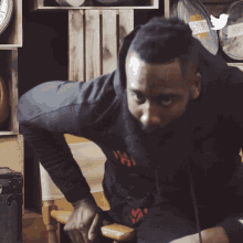 Basketball Player James Harden Sit And Nod  GIF
