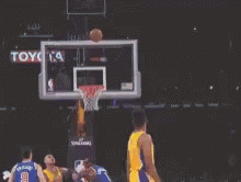Basketball Player Jumping In Lakers Jersey GIF