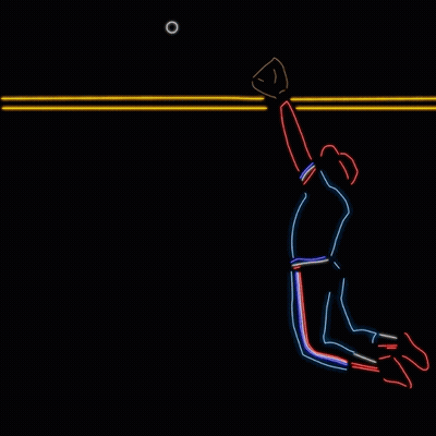 Basketball Player Jumping Neon Sign GIF