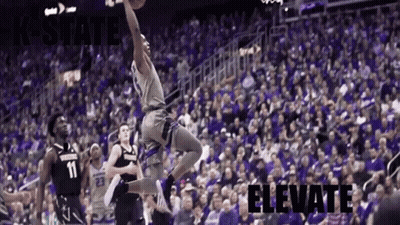 Basketball Player Jumping With Elevate Text GIF
