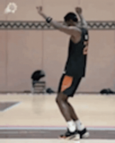 Basketball Player Jumping With Hands Up GIF