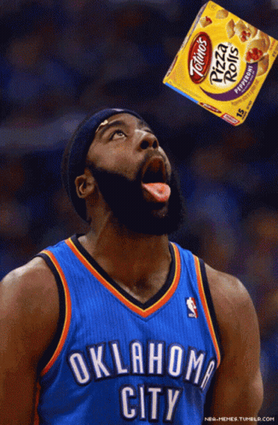 Basketball Player Looking At Tostitos Pizza Rolls GIF