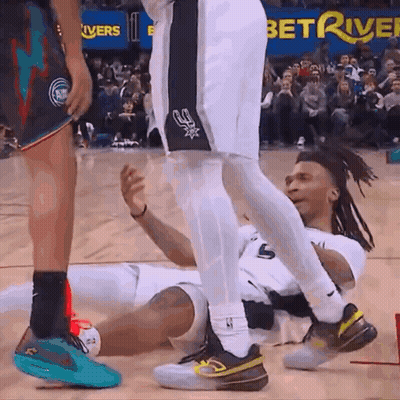 Basketball Player Lying On Floor GIF