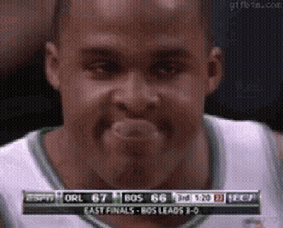 Basketball Player Making Funny Face Watching ESPN GIF