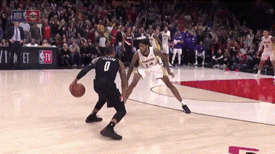 Basketball Player Number 0 Dribbling GIF