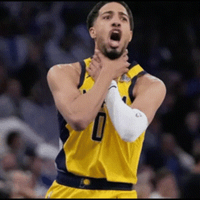 Basketball Player Number 0 Holding Neck GIF
