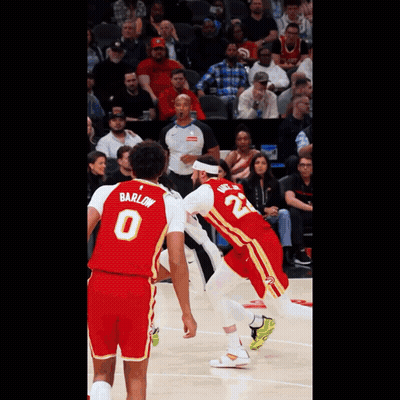 Basketball Player Number 0 Next To Player 22 GIF