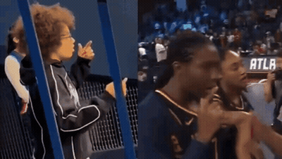Basketball Player Number 1 Talking To Woman GIF