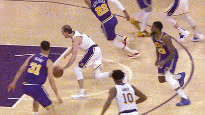 Basketball Player Number 10 Dribbling Ball GIF