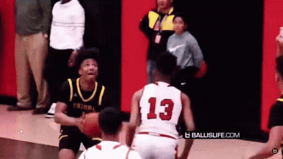 Basketball Player Number 13 Dribbling GIF