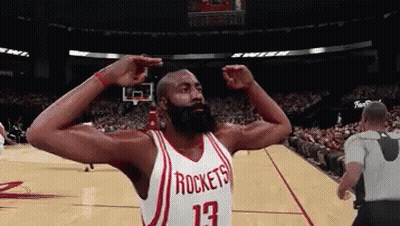 Basketball Player Number 13 Flexing Muscles GIF