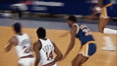 Basketball Player Number 14 Dribbling GIF