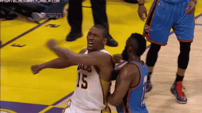 Basketball Player Number 15 Being Punched GIF