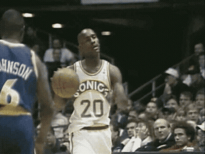 Basketball Player Number 20 Dribbling GIF
