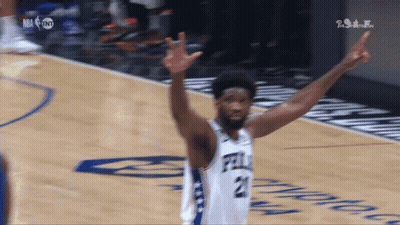 Basketball Player Number 21 Giving Victory Sign GIF