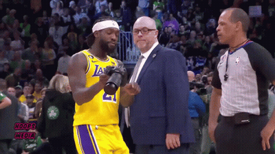 Basketball Player Number 21 Talking To Referee GIF