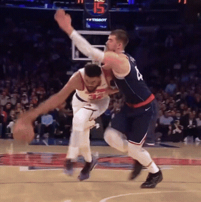 Basketball Player Number 4 Being Fouled GIF