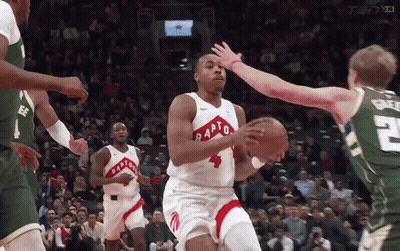 Basketball Player Number 4 Dribbling GIF