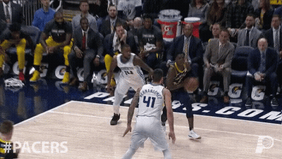Basketball Player Number 41 Dribbling GIF