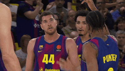 Basketball Player Number 44 Talking To Another Player GIF