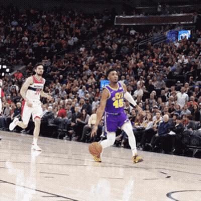 Basketball Player Number 45 Running With Ball GIF