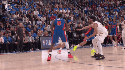 Basketball Player Number 5 Being Blocked GIF