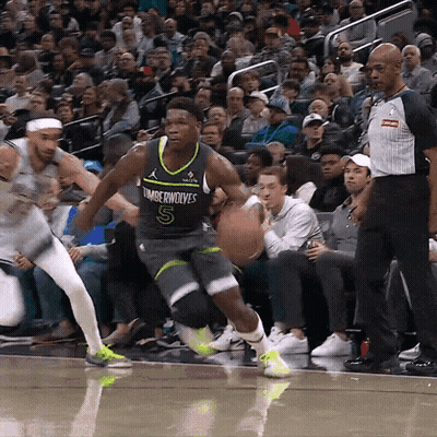 Basketball Player Number 5 Dribbling GIF