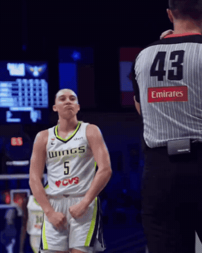 Basketball Player Number 5 In Front Of Referee GIF