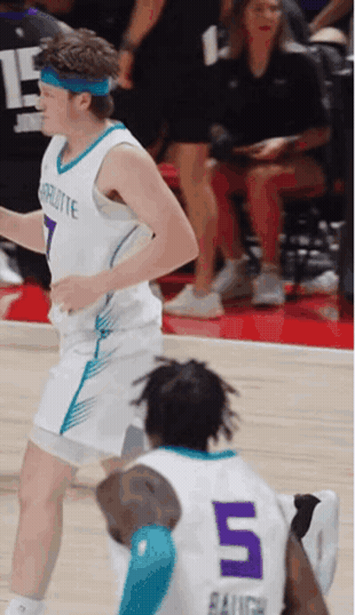 Basketball Player Number 5 Running Towards Another Player GIF