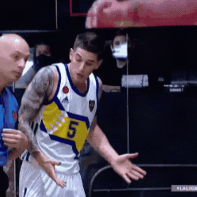 Basketball Player Number 5 Talks To Referee GIF