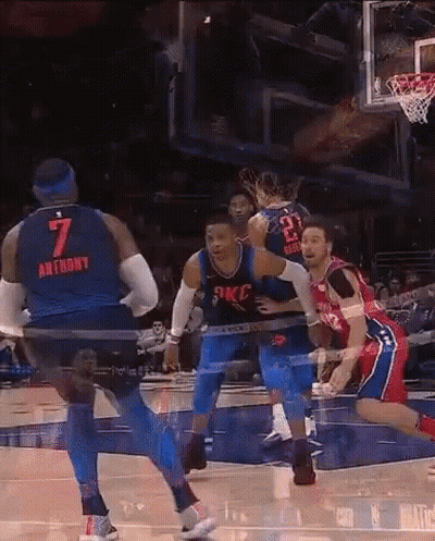 Basketball Player Number 7 Blocked GIF