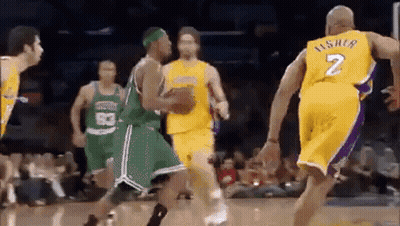 Basketball Player Number 7 Dribbling GIF