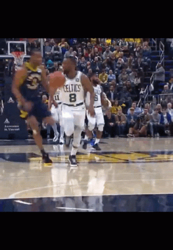 Basketball Player Number 8 Dribbling GIF