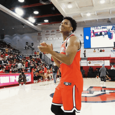 Basketball Player On Court In Front Of Teachers Sign GIF