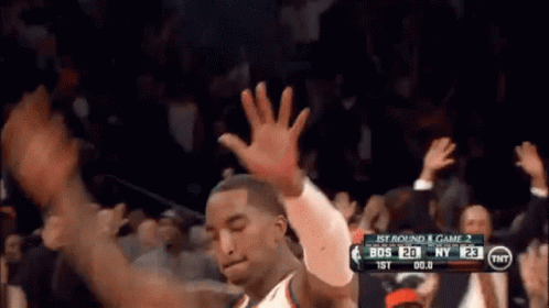Basketball Player Raising Hands GIF