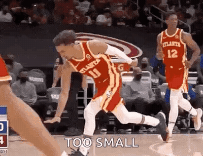 Basketball Player Running While Opponent Says Too Small GIF