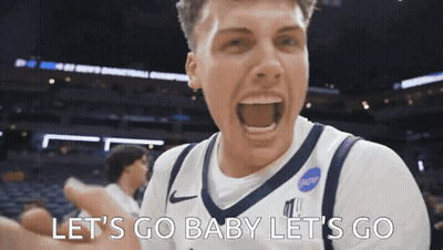 Basketball Player Saying Let's Go Baby Let's Go GIF