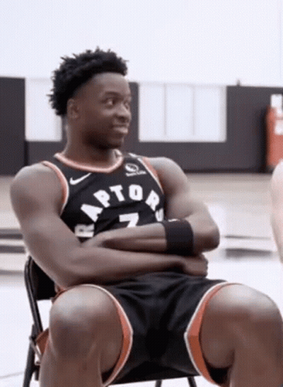 Basketball Player Sitting In Chair Arms Crossed GIF