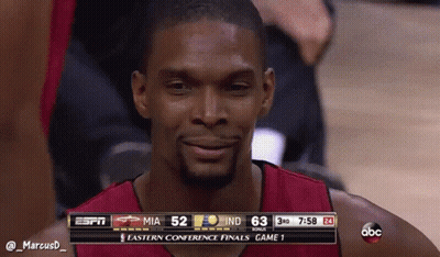 Basketball Player Smiling In Front Of ESPN Scoreboard GIF