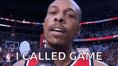 Basketball Player Talking Into Microphone In Red Jersey GIF