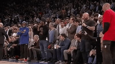 Basketball Player Watching Game With Crowd GIF