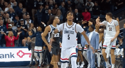 Basketball Player Wearing Connecticut Jersey GIF