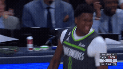 Basketball Player Wearing Den Jersey Leads 3 To 1 GIF