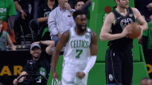 Basketball Player Wearing Green Celtics Jersey GIF