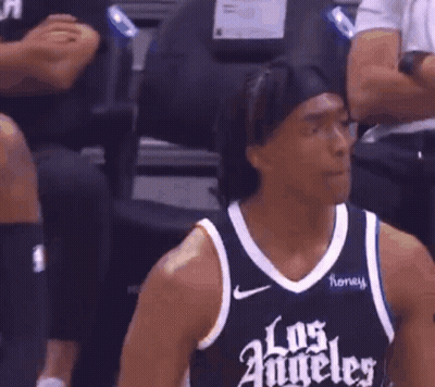 Basketball Player Wearing Los Angeles Jersey GIF
