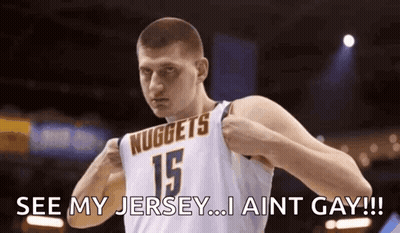 Basketball Player Wearing Nuggets Jersey GIF