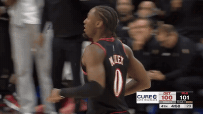 Basketball Player Wearing Number 0 Jersey GIF