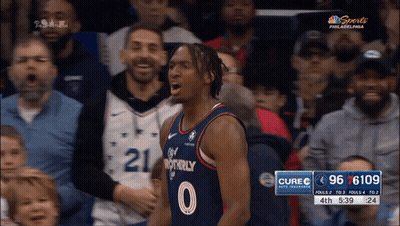 Basketball Player Wearing Number 0 Jersey GIF